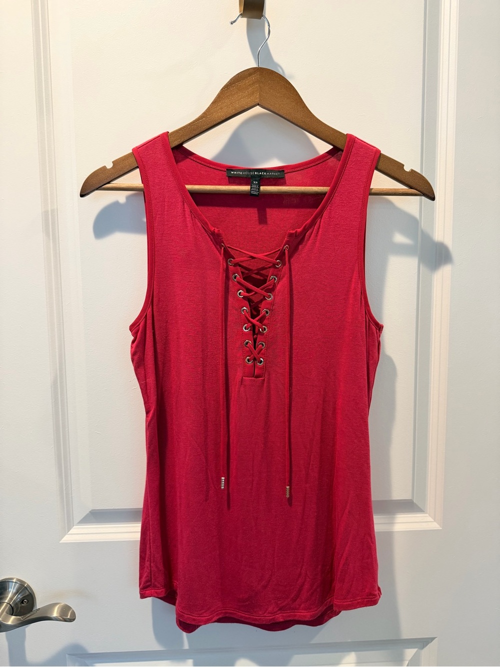 White House Black Market Lace-Up Tank Top - Rose Mauve Pink- Size XS
